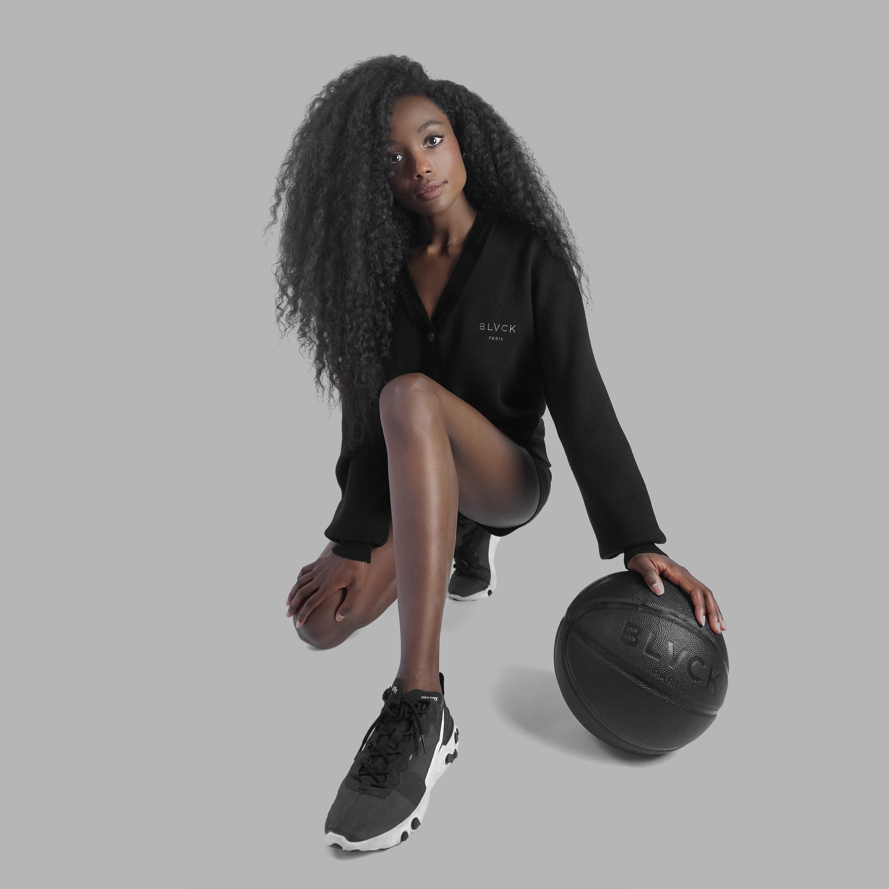 Blvck Paris | Black Velvet Detail Cardigan in Velvet, Wool and