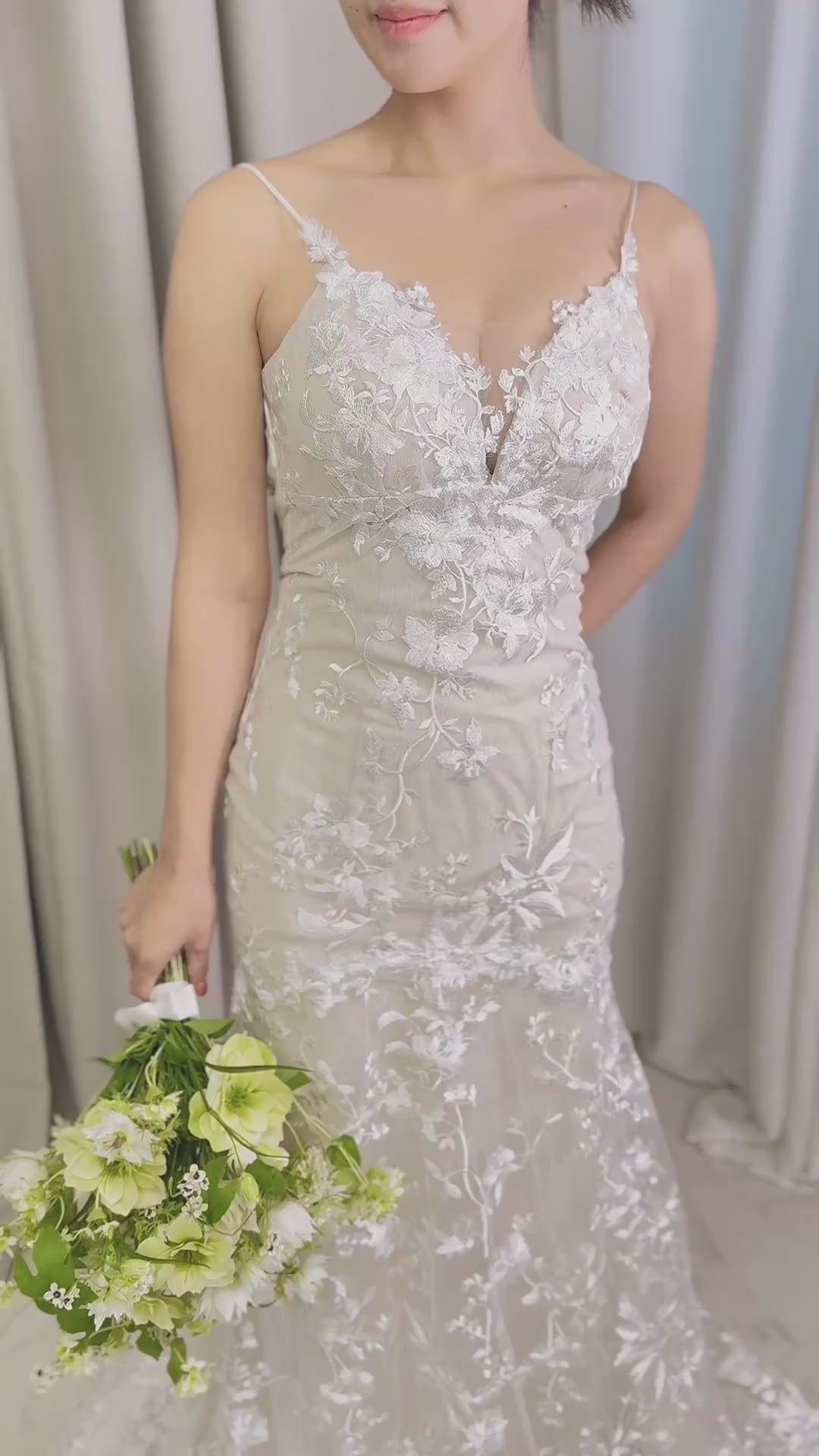 ur3】総レースソフトマーメイドキャミソールドレス マーメイドライン