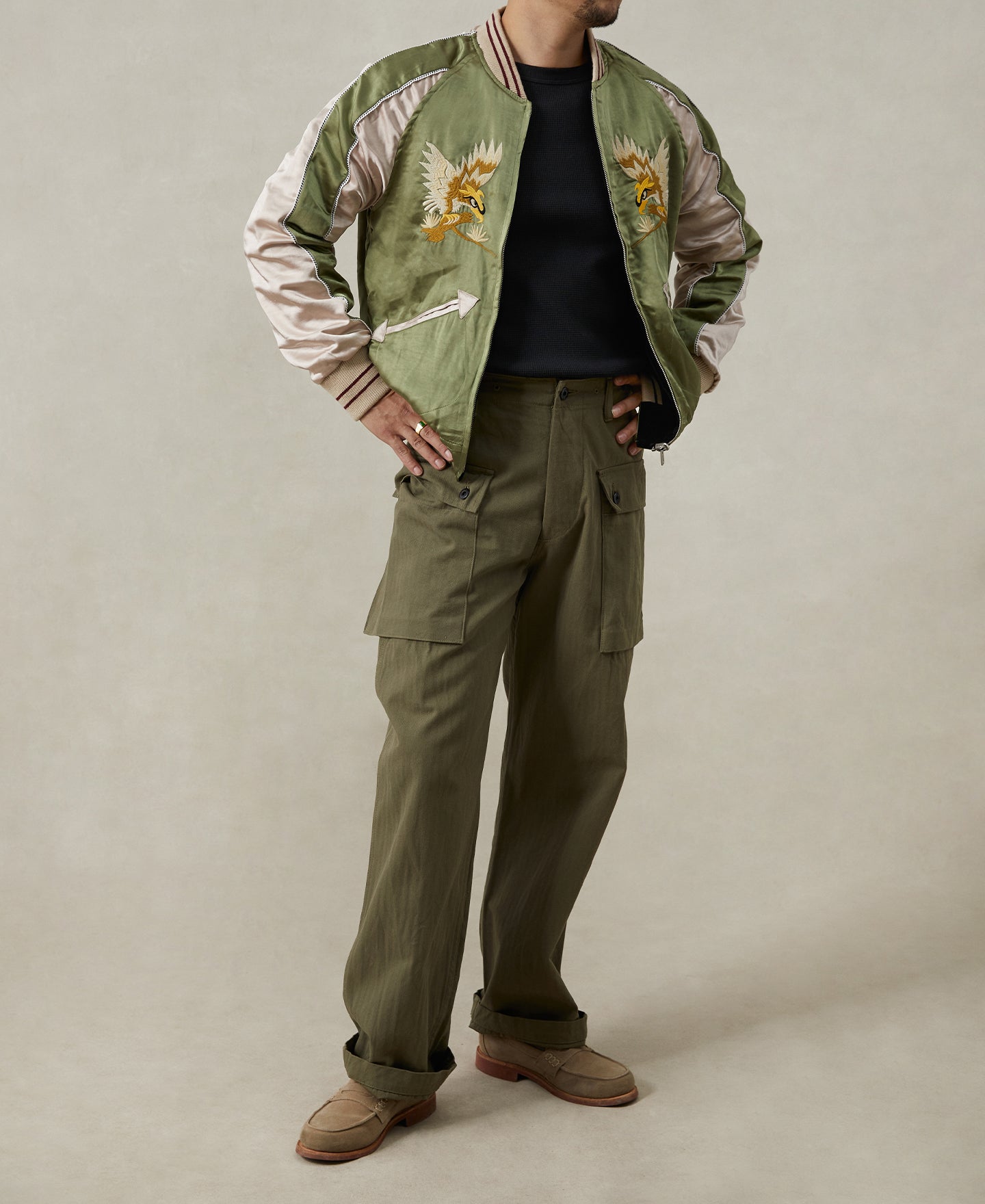 1950s Reversible Embroidery Acetate Yokosuka Souvenir Jacket