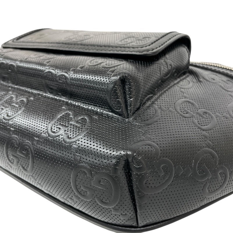 GUCCI】グッチ GGエンボス ベルトバッグ 645093 ウエストバッグ レザー