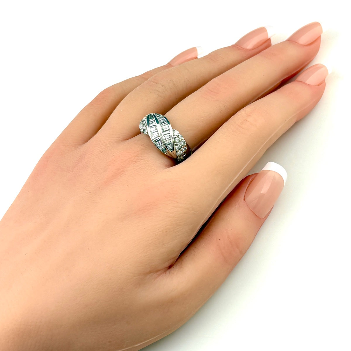 メレダイヤ デザインリング リング 17号 Pt900 ダイヤモンド