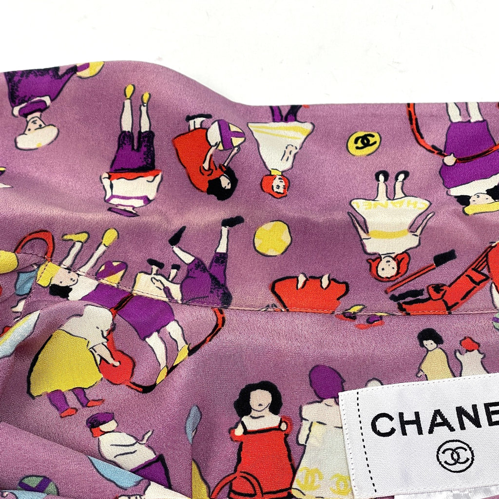 シャネル ココマーク プリント 長袖シャツ 01P ブラウス ジップ