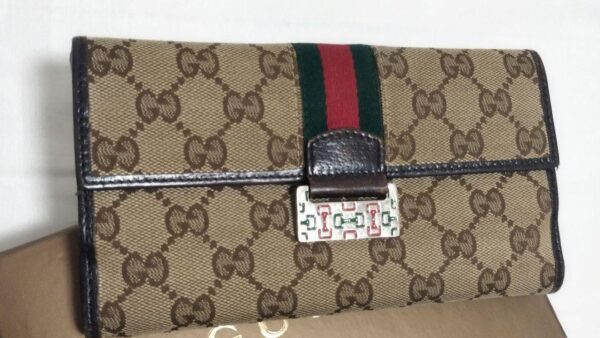 GUCCI グッチ 長財布 GGキャンバス シェリーライン - Brandshop SUZAKU
