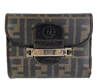 ズッカ キャンバス レザー ブラウン 財布|古い買取実績|キズ・汚れ