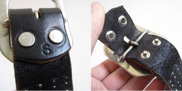 USA製 JEFF GALLEA ジェフ ガリア スタッズベルト 黒 表記S/W29～33