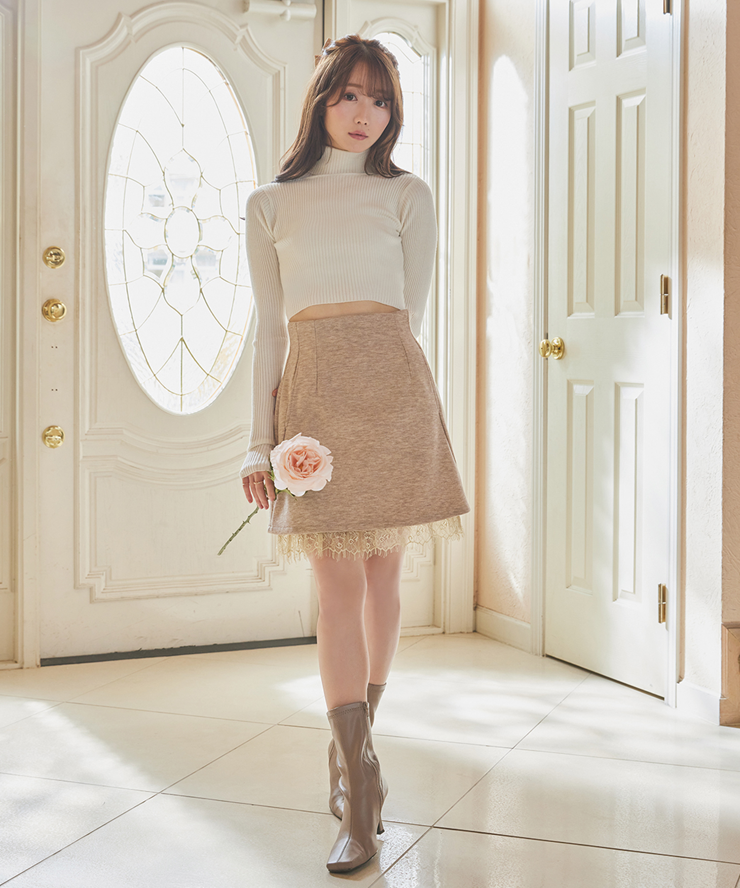 Petit rose print mini skirt pants – BUNNY APARTMENT