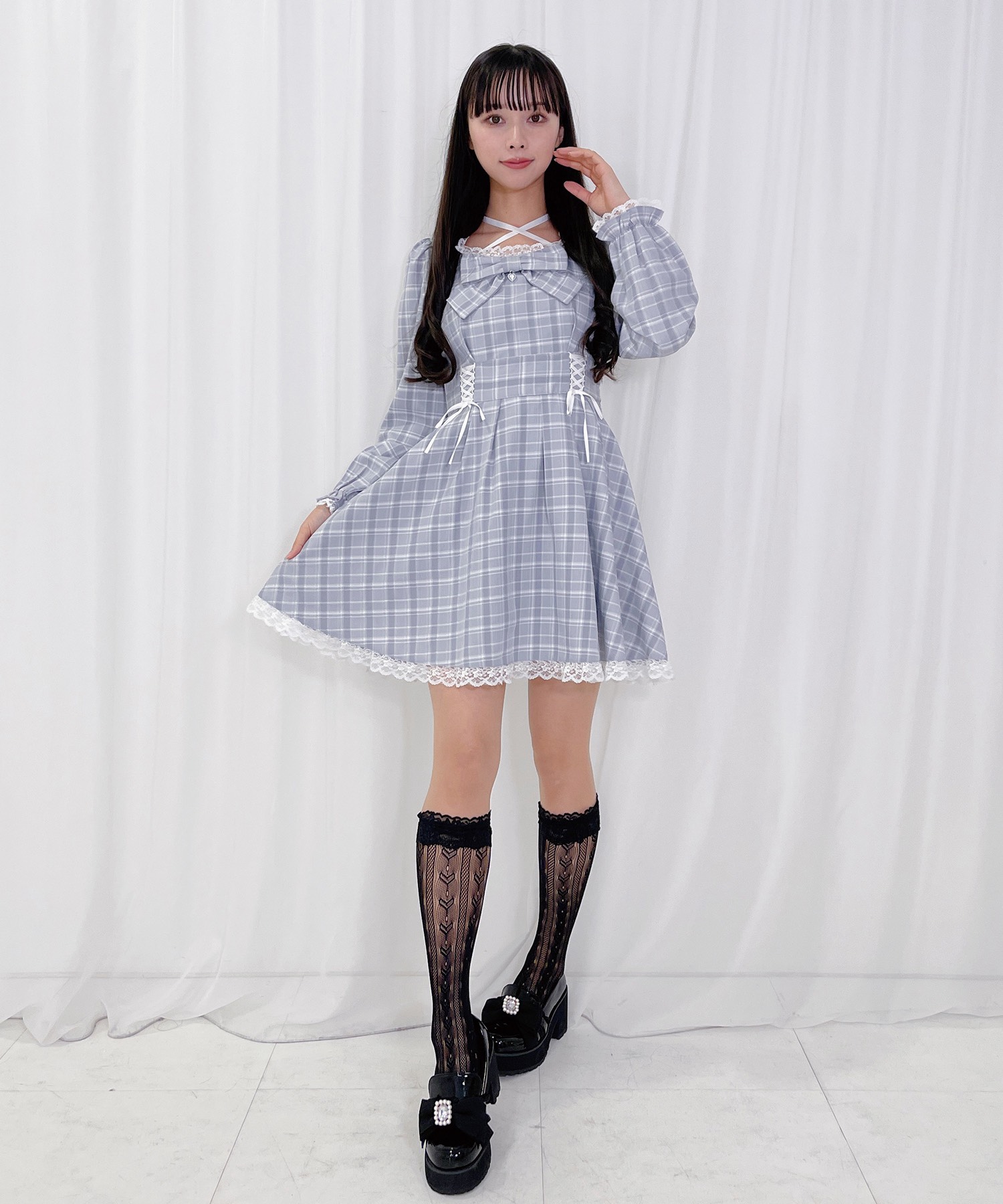 ビックリボンチェック柄ワンピース – BUNNY APARTMENT