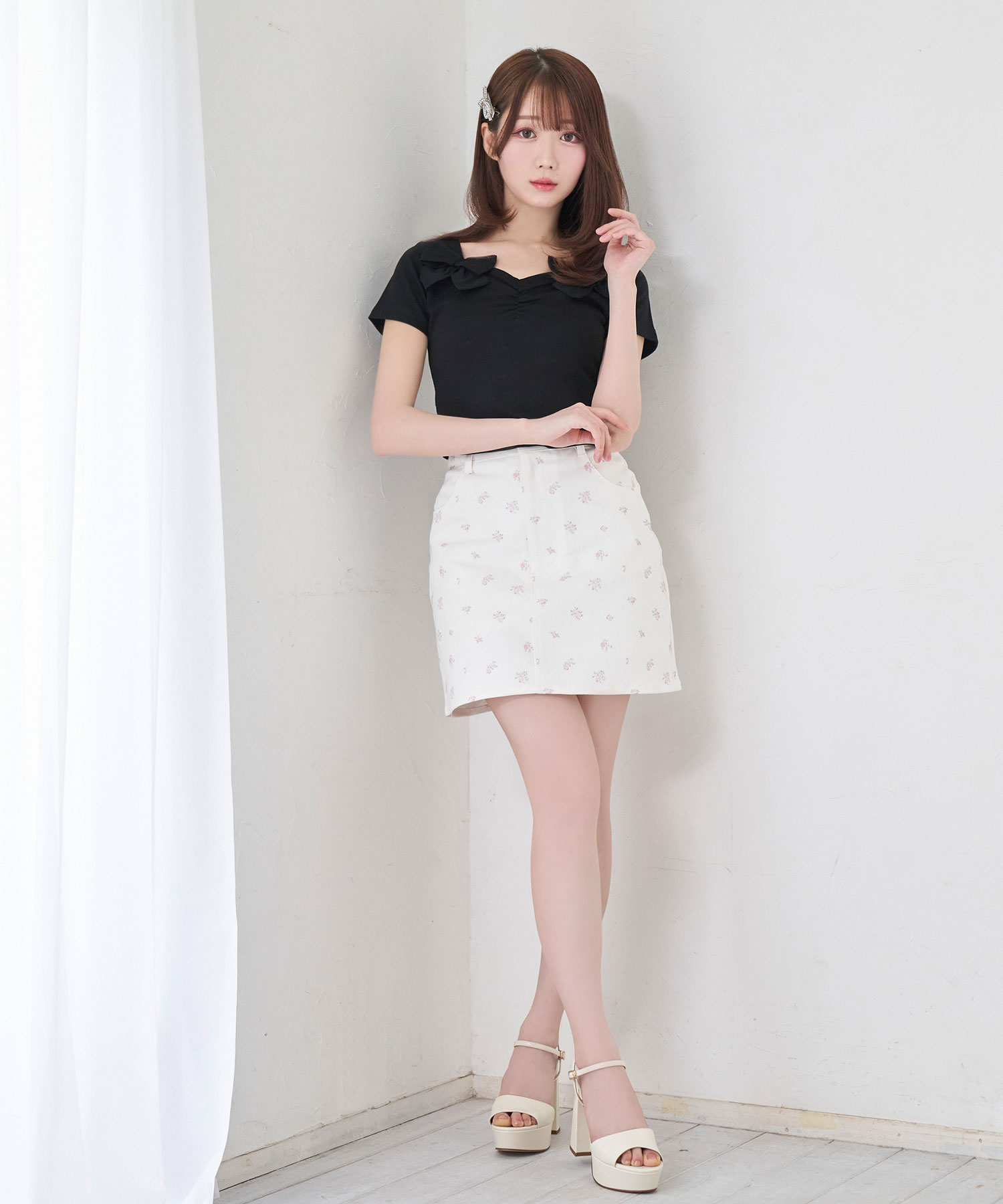 Petit rose print mini skirt pants – BUNNY APARTMENT