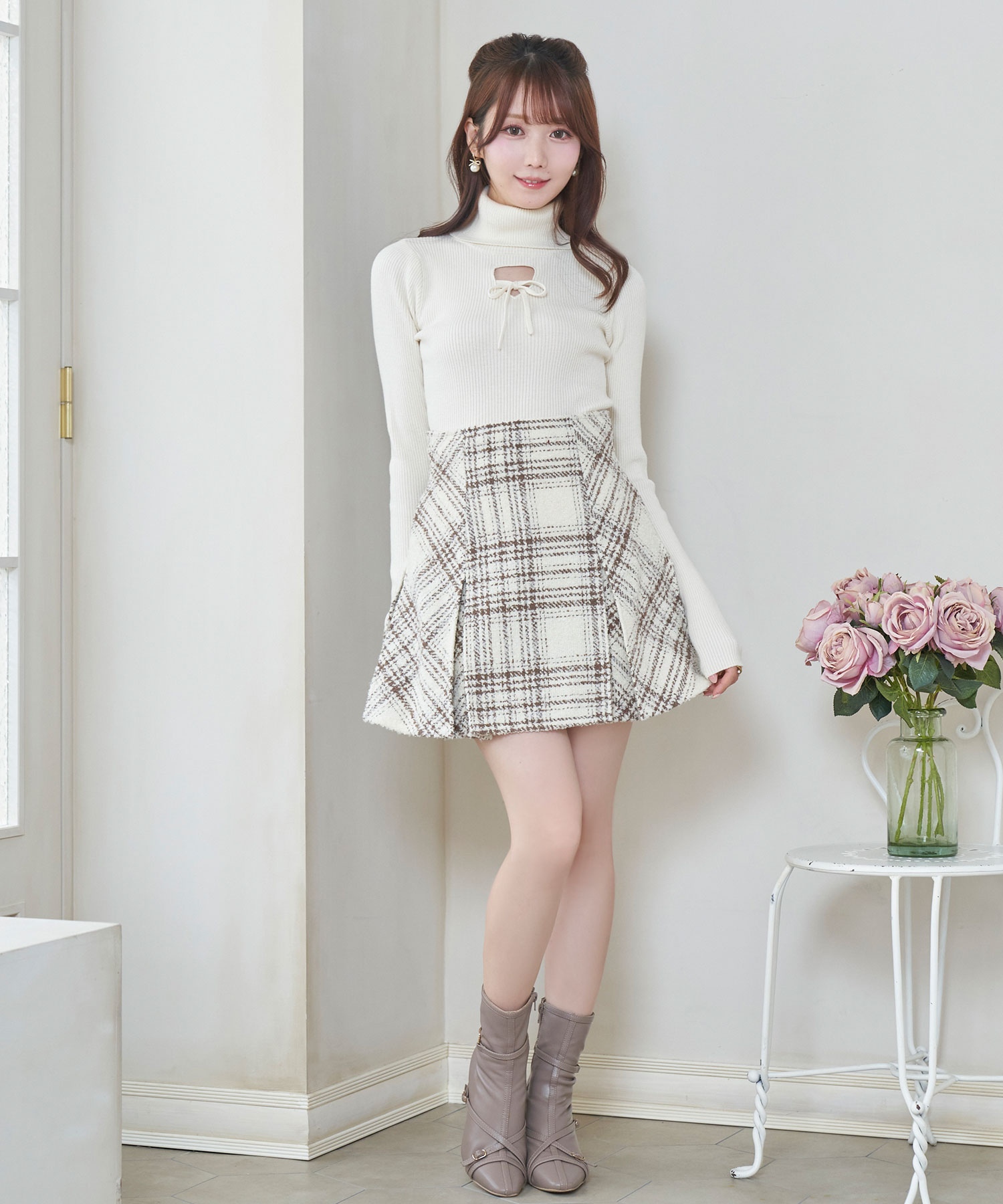 Tweed check mini skirt – BUNNY APARTMENT