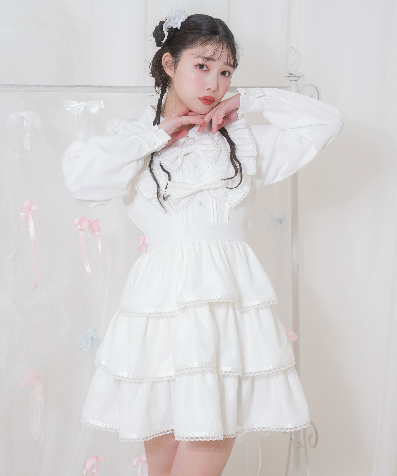 リボン付きドットチュールワンピース – BUNNY APARTMENT