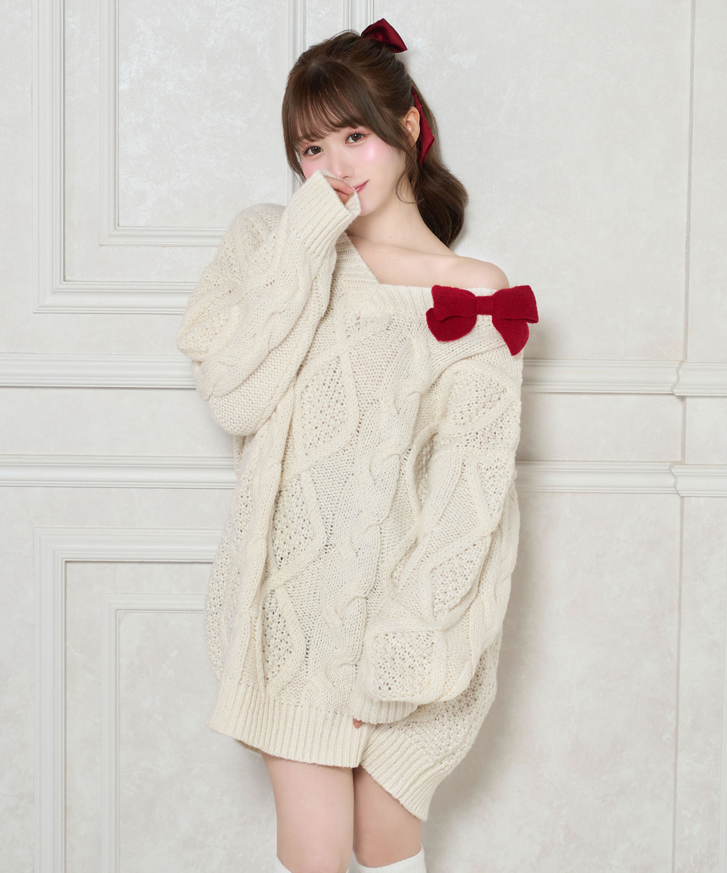 受注予約】Oversized cable knit OP – BUNNY APARTMENT