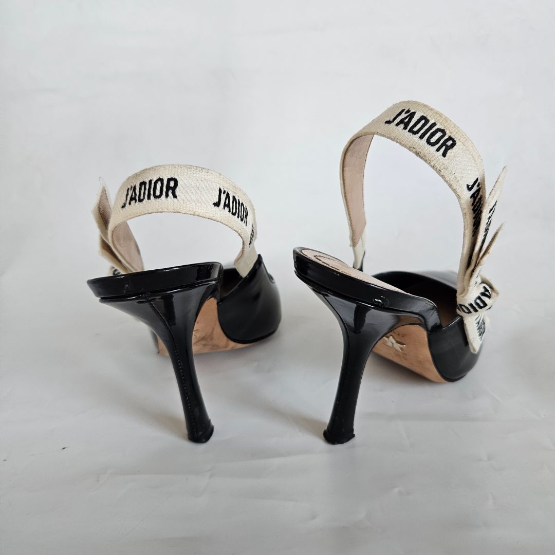 Dior J'adior black leather patent pointed toe pumps - BOPF