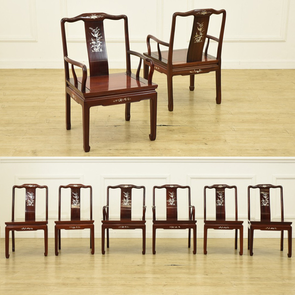 アンティーク 唐木 花梨 無垢材 肘付イス 古家具 アームチェア 木製