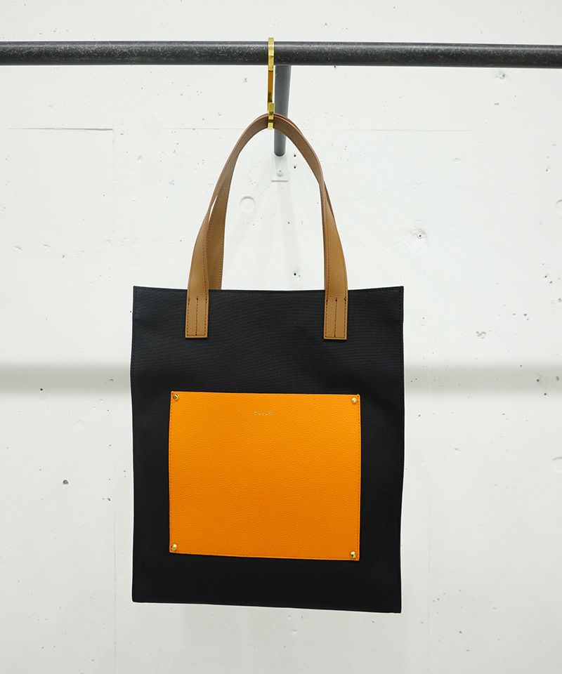 CULLNI(クルニ)】Leather Pocket Canvas Tote トートバッグ(BG-003