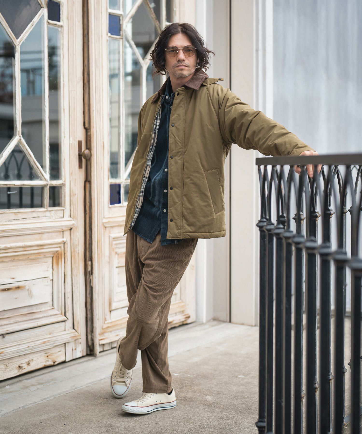 50%OFF【CAMBIO(カンビオ)】 コーデュロイ襟ウェザーフィールド