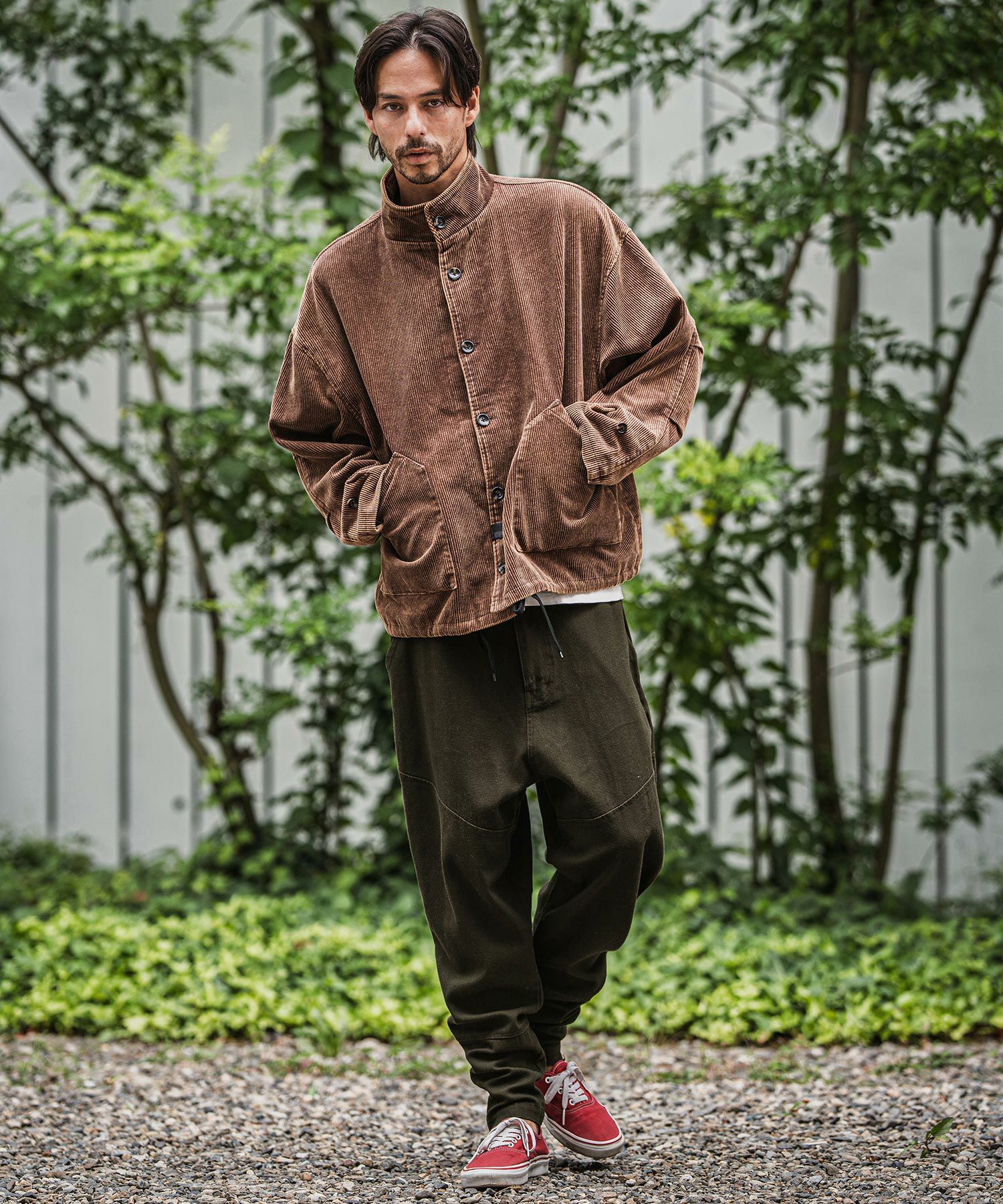 CAMBIO(カンビオ)】バックリブダックサルエルテーパードパンツ