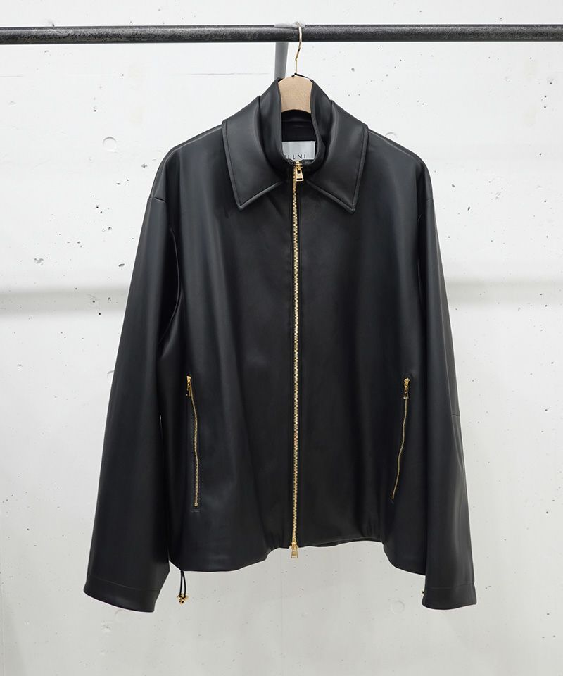 30%OFF【CULLNI(クルニ)】Faux Leather Layerd Collar Zip Up Jacket