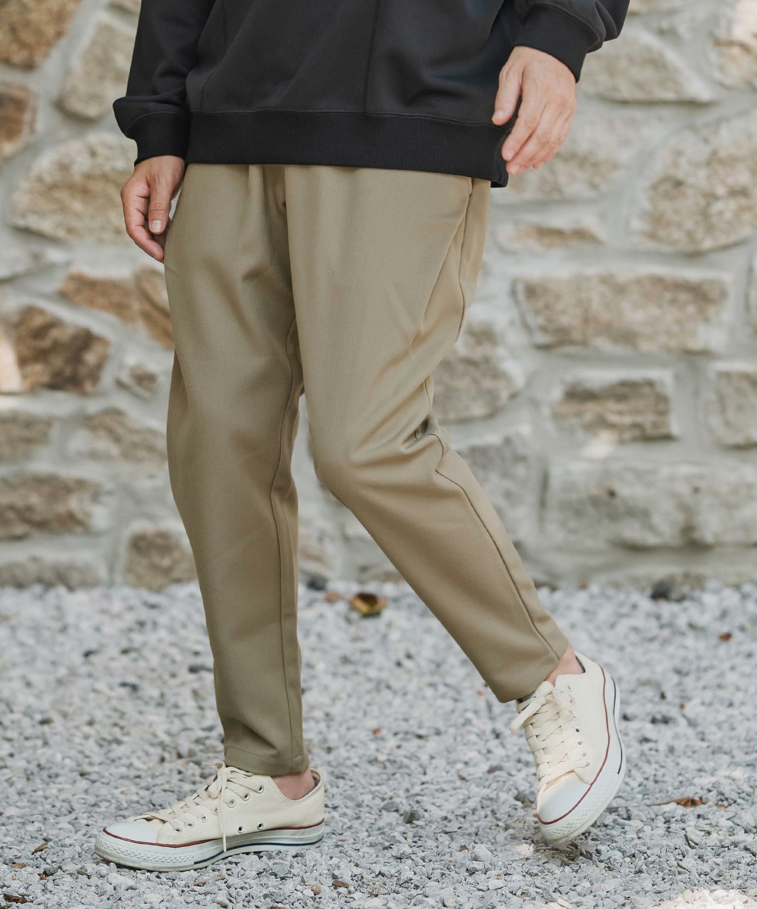 CAMBIO(カンビオ)】ストレッチTRサルエルテーパードパンツ | CAMBIO