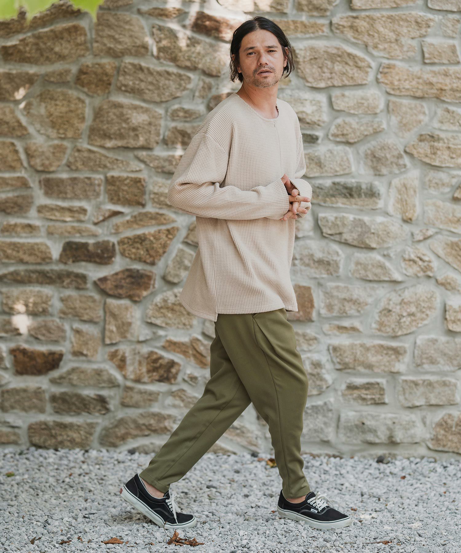 CAMBIO(カンビオ)】ストレッチTRサルエルテーパードパンツ | CAMBIO