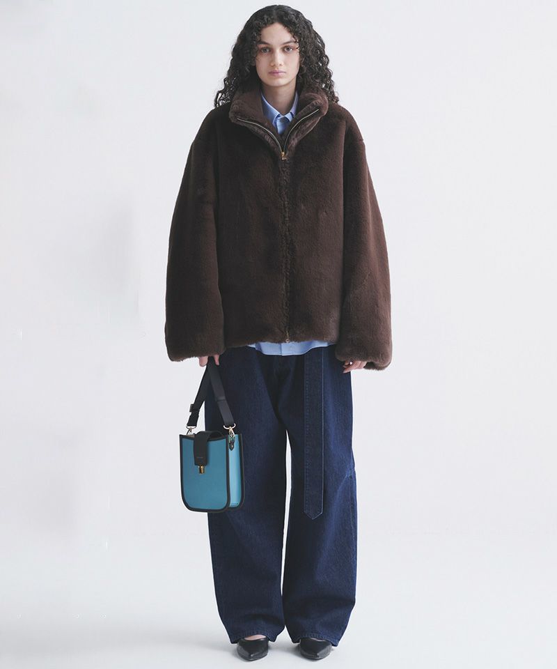 30%OFF【CULLNI(クルニ)】Eco Fur Zip Up Stand Collar Coat ジップ