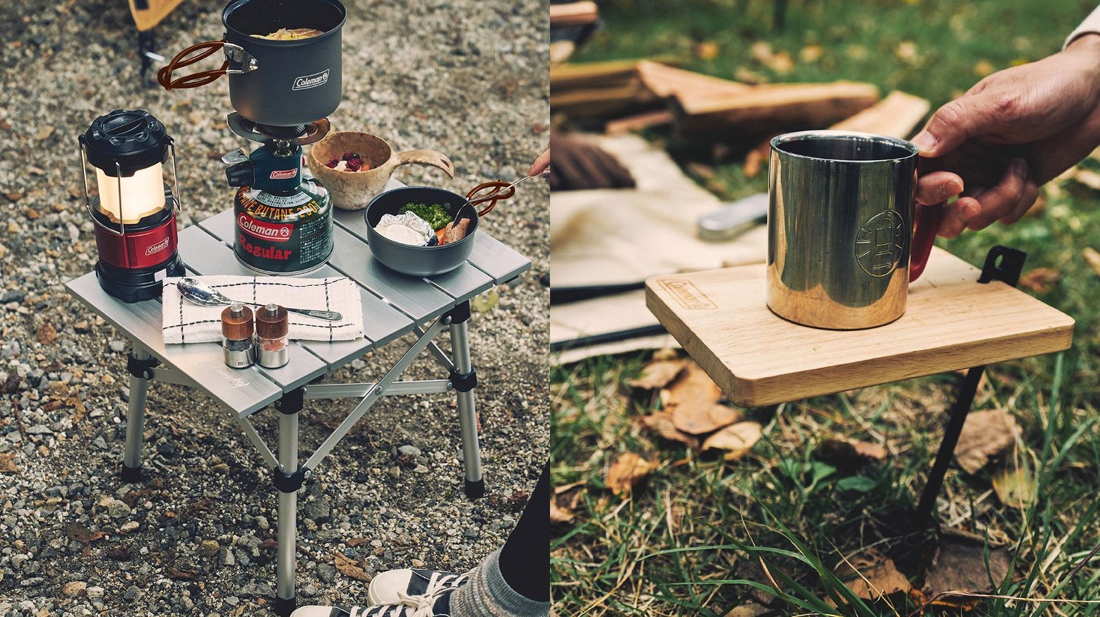 コールマン2022年新商品「コンパクトアルミテーブル」、「ペグテーブル