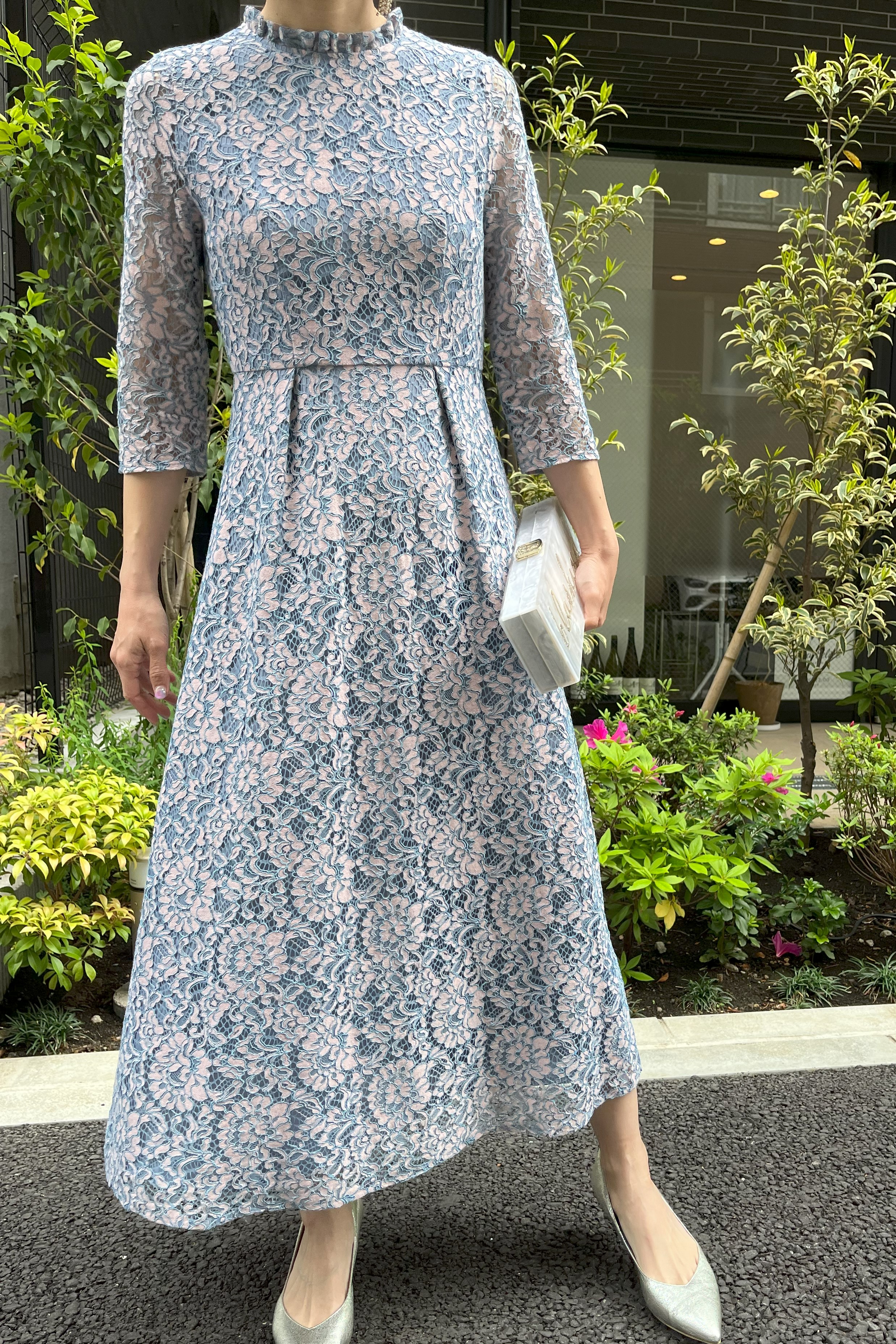 レンタルドレスCANVAS 銀座/東京 / 【kaene】 サックスミックスレース7