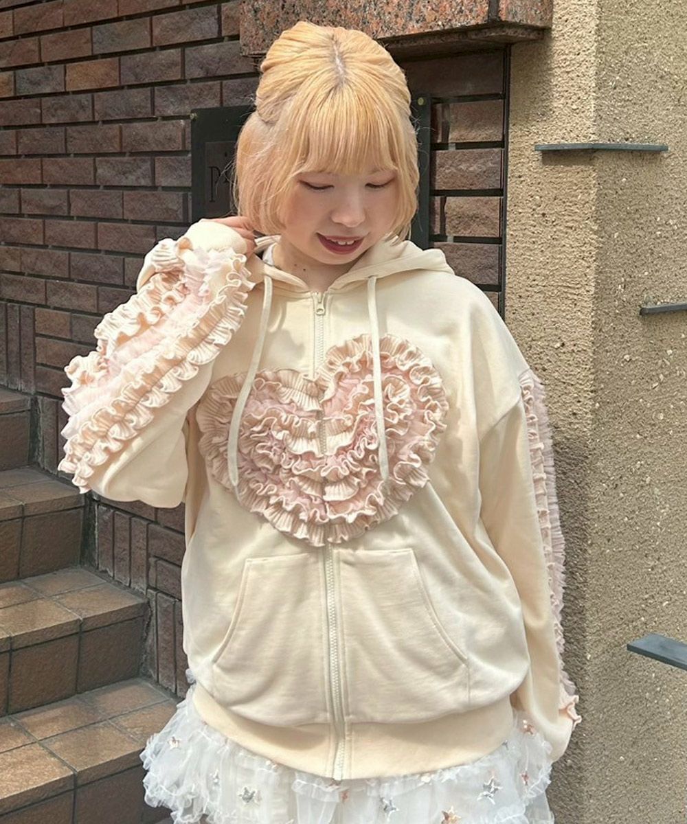 HEART FRILL HOODIE | Candy Stripper（キャンディ ストリッパー
