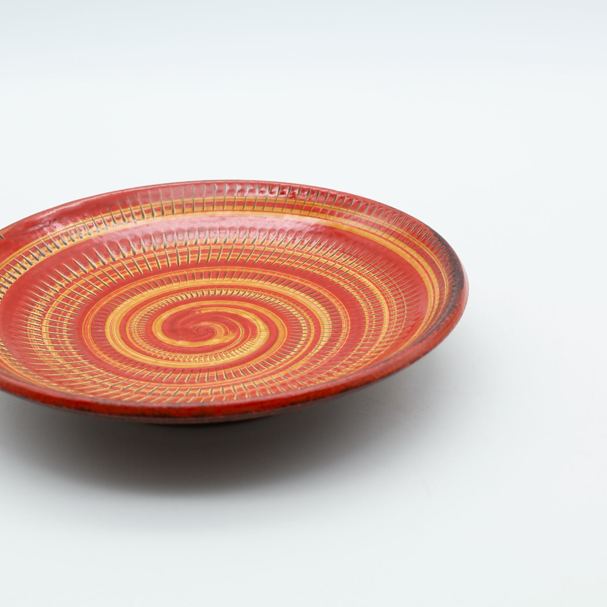 歴史ある福岡県の伝統工芸・小石原焼 5寸皿 赤黄 – canosa