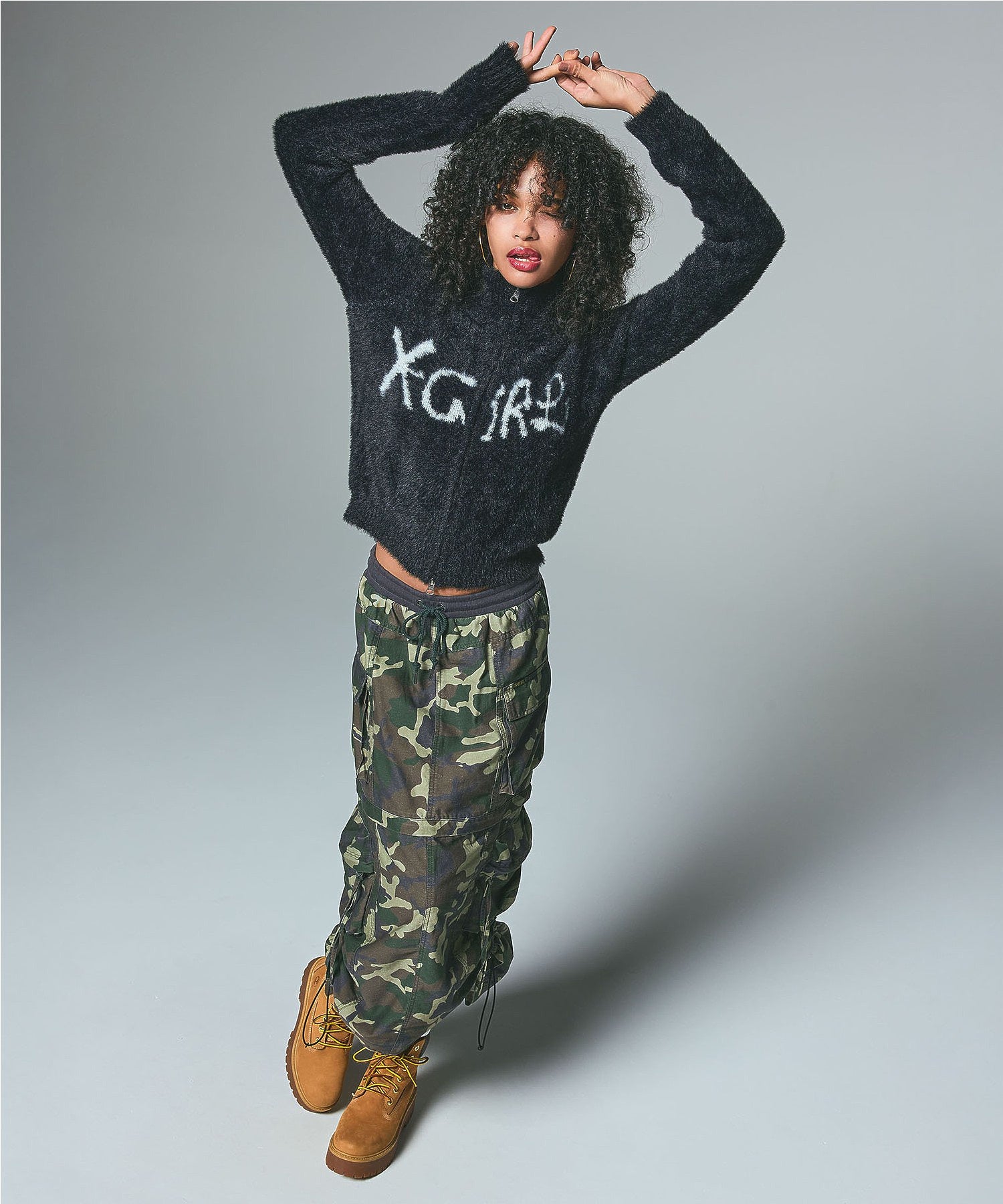 LOGO JACQUARD ZIP UP SHAGGY KNIT TOP – calif（カリフ）公式サイト