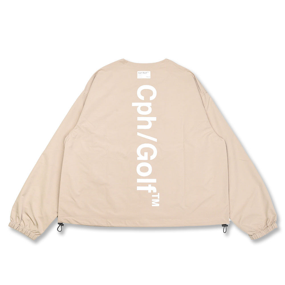 Cph/Golf™ LOGO NO COLLAR JACKET BEIGE – Cph/Golf™︎
