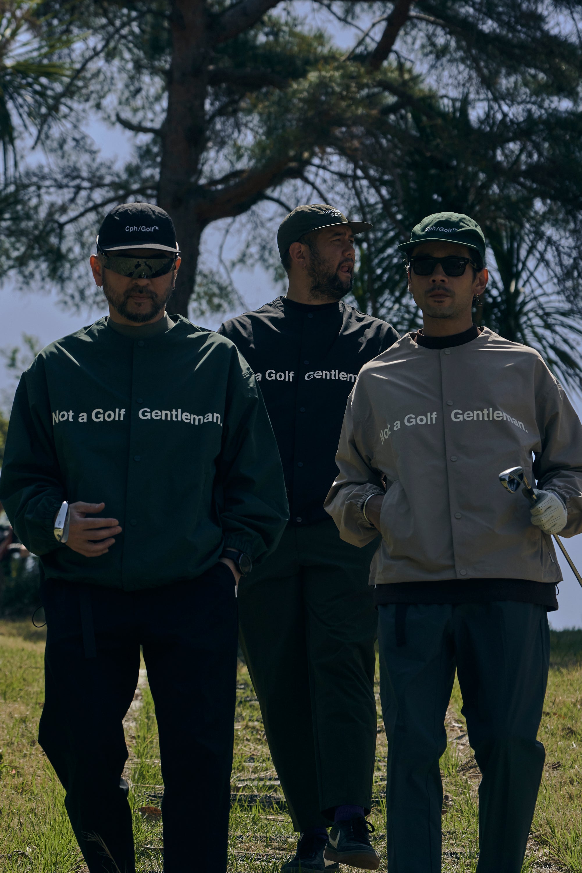 Cph/Golf™ LOGO NO COLLAR JACKET BEIGE – Cph/Golf™︎