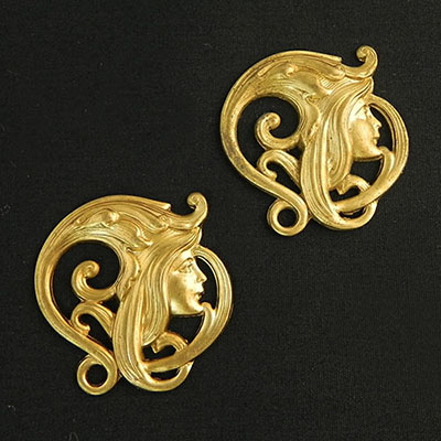 真鍮、メタルパーツ、手芸パーツ、アールヌーヴォー、フレンチ