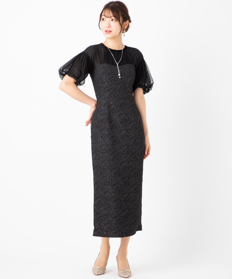 LAGUNAMOON ラグナムーン LADYジャカードIラインドレス ブラック系