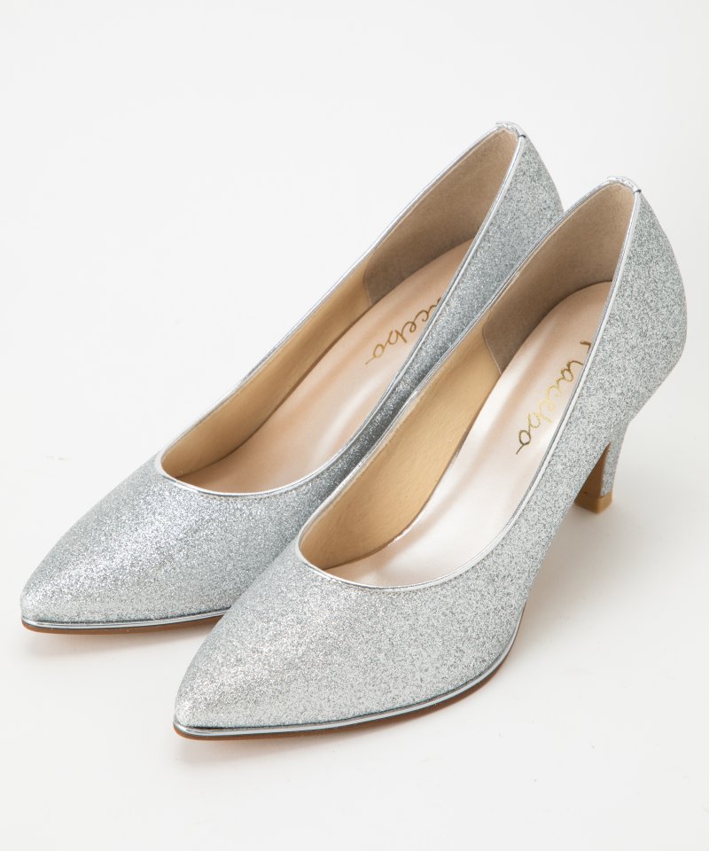DIANA ダイアナ グリッターチュールパンプス シルバー系 | 結婚式