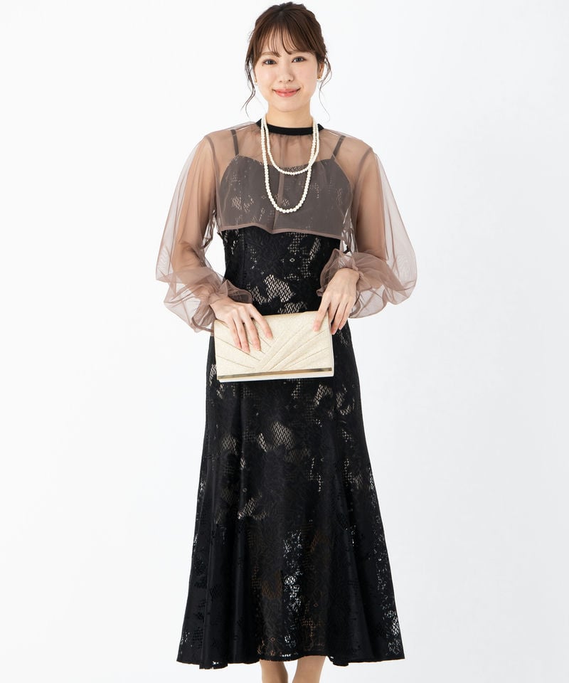 etoll. 【ドレス2点SET】エトル 3wayシフォンボレロ&レースキャミ