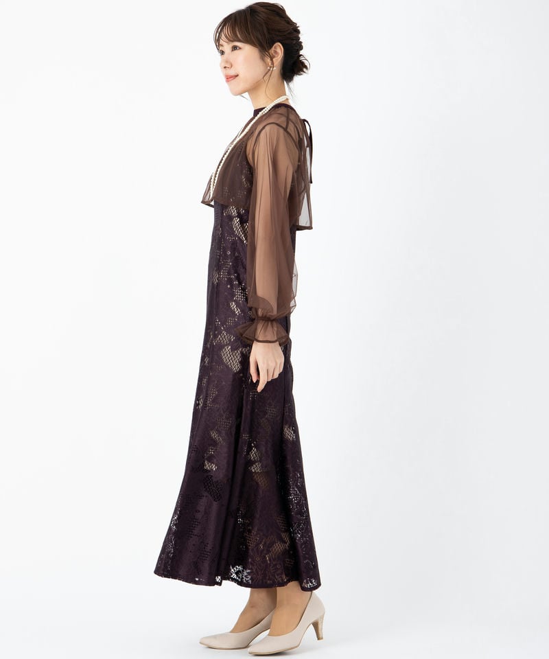 etoll. 【ドレス2点SET】エトル 3wayシフォンボレロ&レースキャミ