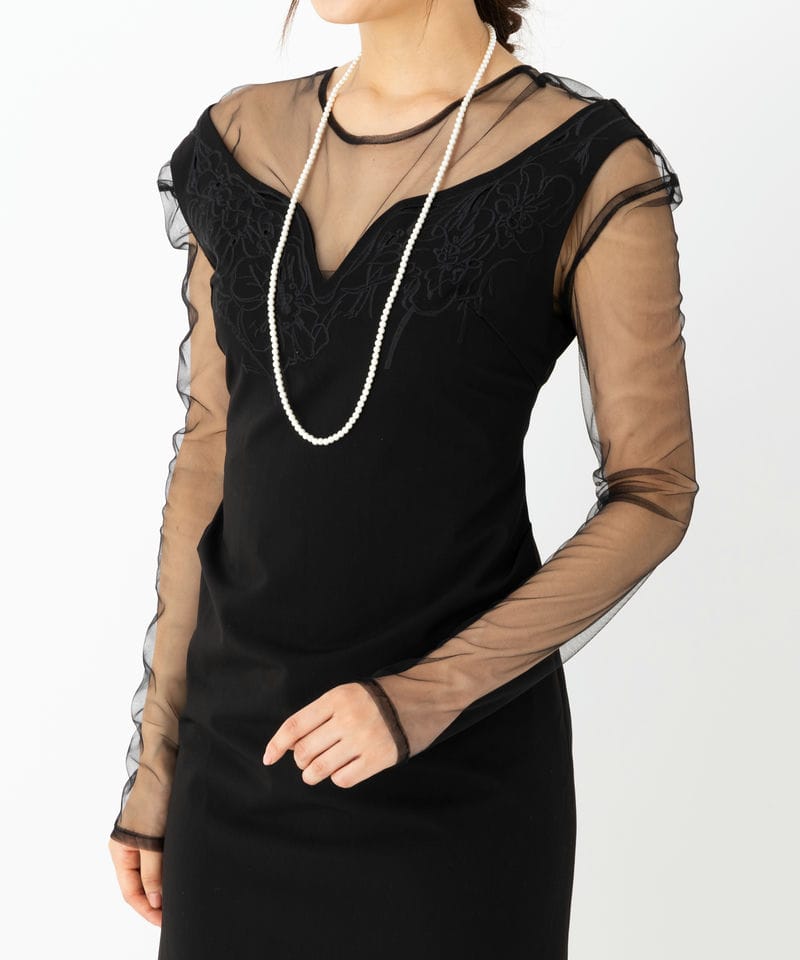 Knuth Marf クヌースマーフ オフショルダーデザインドレス ブラック系