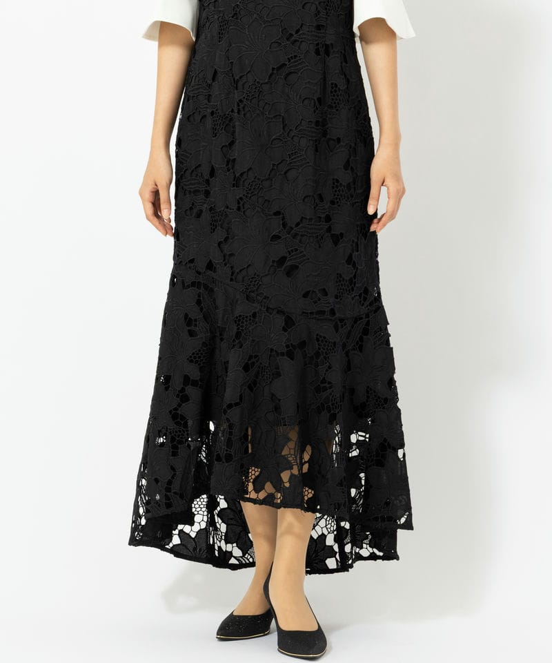 Leja レジャ パールカラーボウタイフラワーレースフィッシュテール