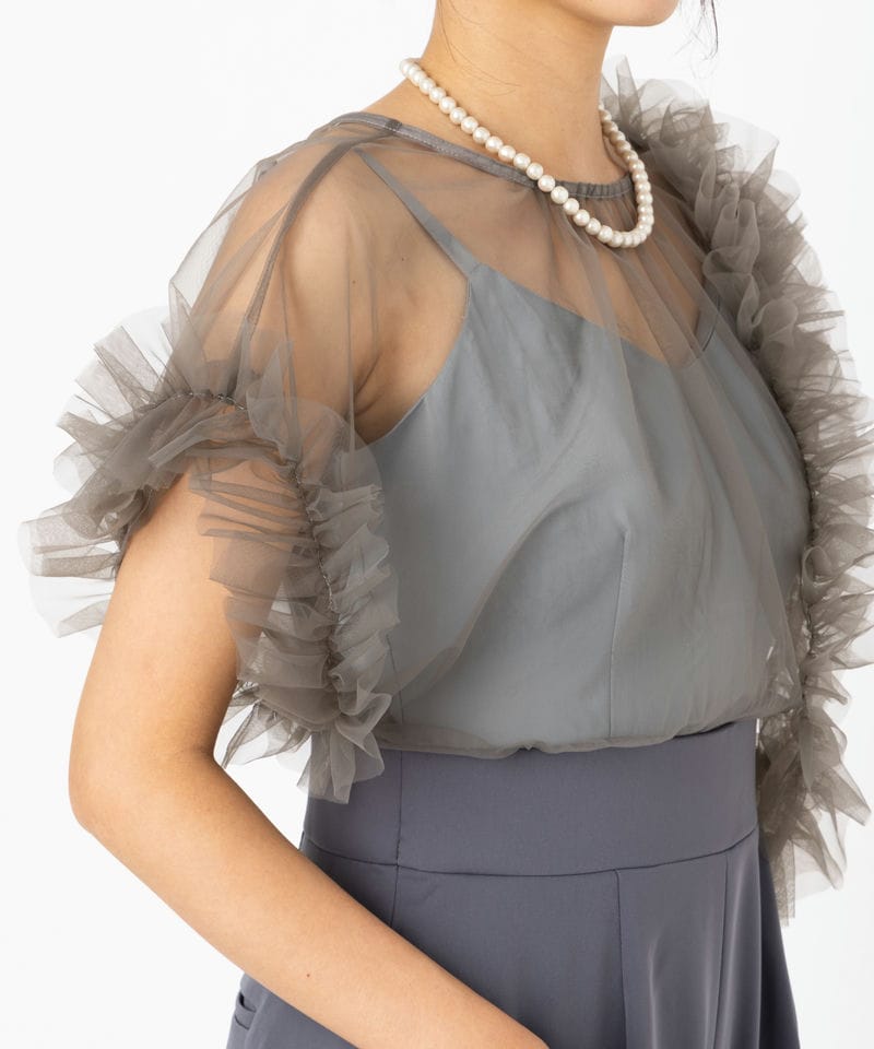 LAGUNAMOON ラグナムーン LADYチュールドッキングコンビネゾン グレー