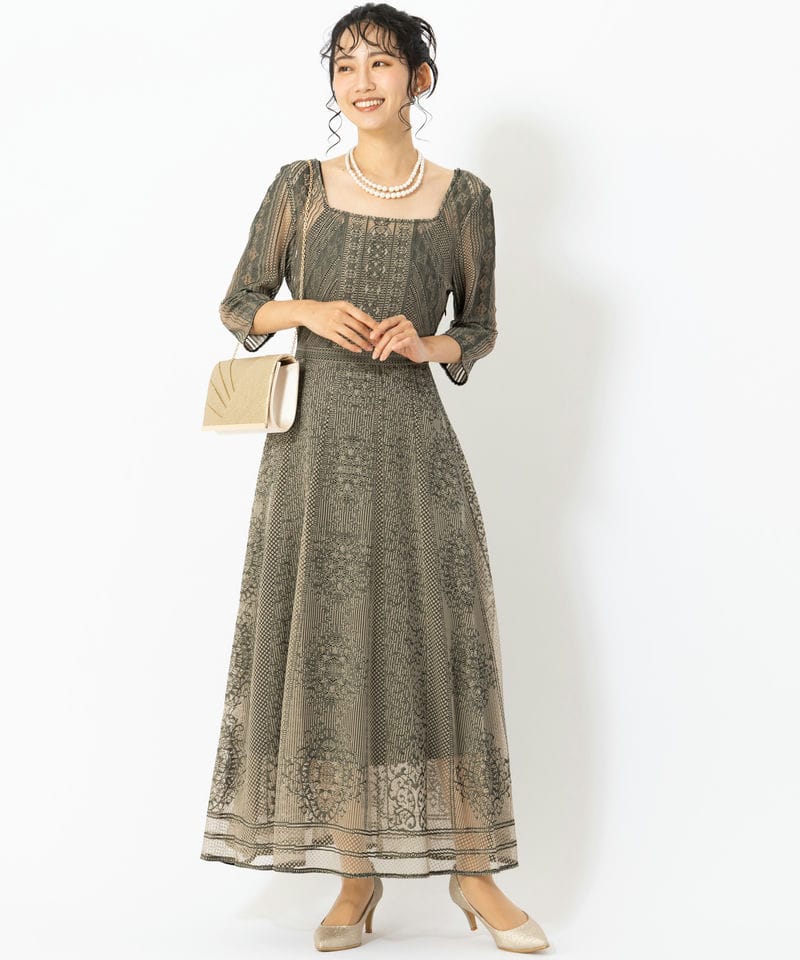 FRAY I.D フレイアイディー ミックスエンブロイダリーレースドレス