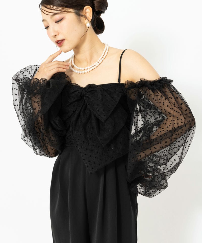 Chico チコ フロントリボンドッキングコンビネゾン ブラック系 | 結婚