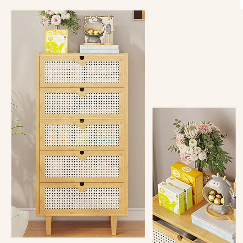 タンス 竹製 ラタン チェスト キャビネット サイドボード 引出し 五段