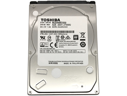 goHardDrive.com -TOSHIBA MQ04ABD200 2TB 5400RPM 16MB Cache (9.5mm