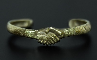 Shake Hands brass Bangle RD43BS