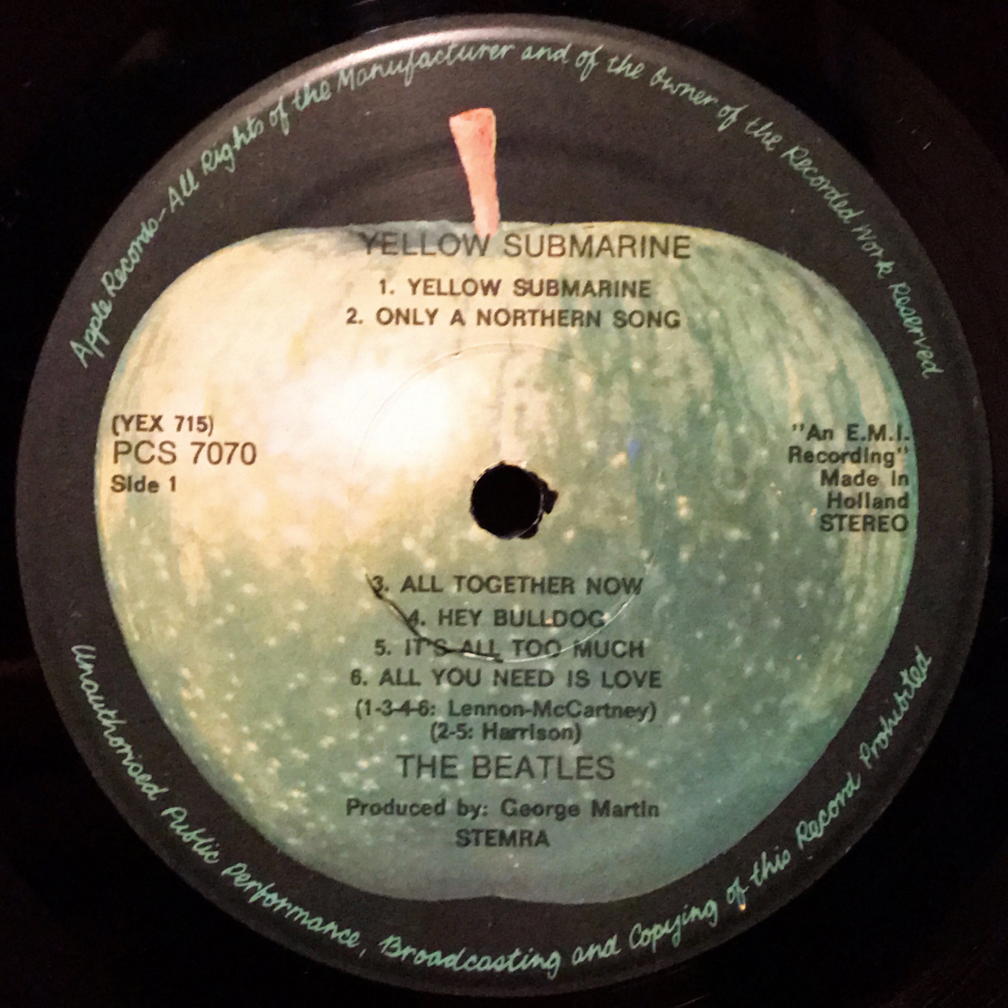 Yellow Submarine / The Beatles【UK盤(モノラル)、オランダ盤
