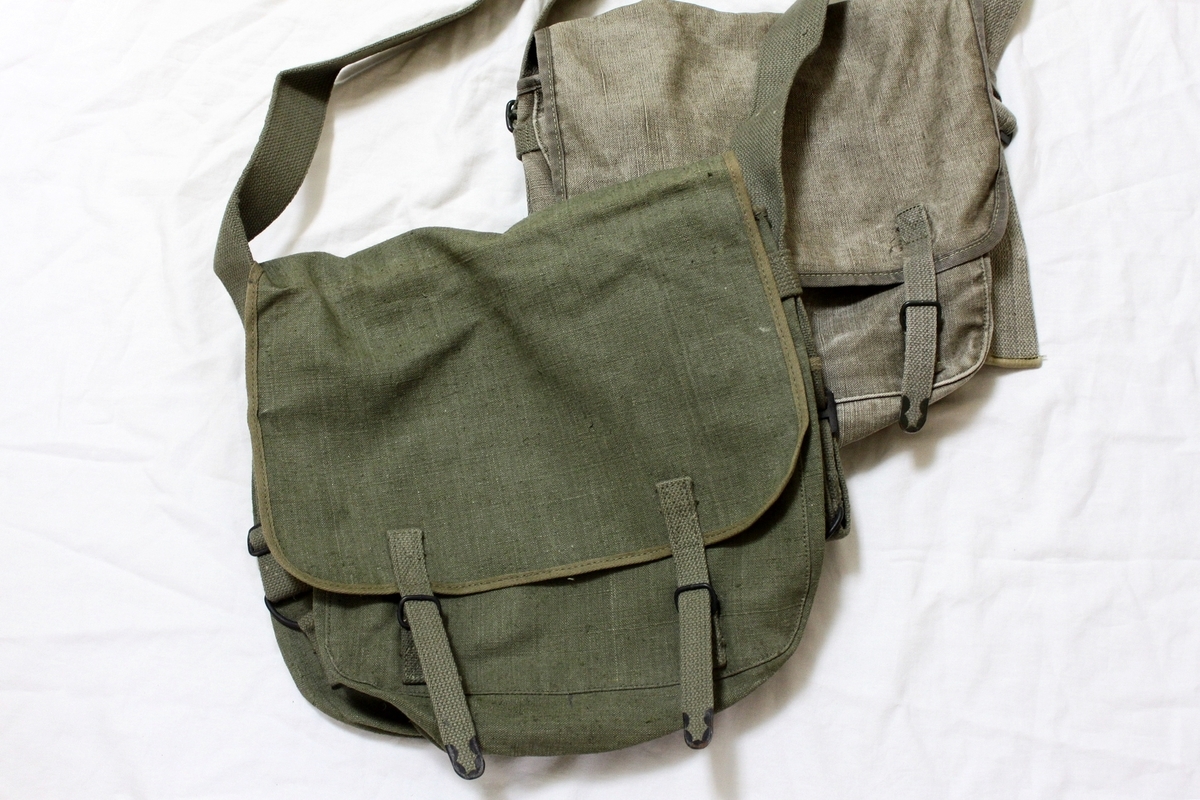 50s FRENCH ARMY LINEN CANVAS BAG / ヴィンテージ フランス軍 リネン