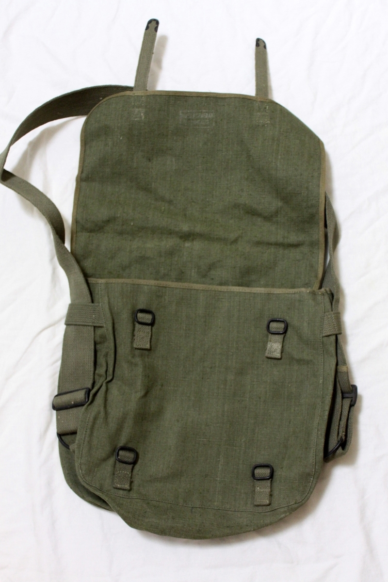 50s FRENCH ARMY LINEN CANVAS BAG / ヴィンテージ フランス軍 リネン