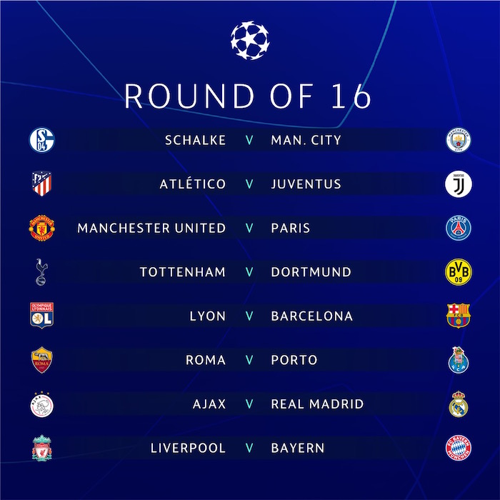 2018/19 UEFA チャンピオンズリーグ・ラウンド16、ユベントスの対戦