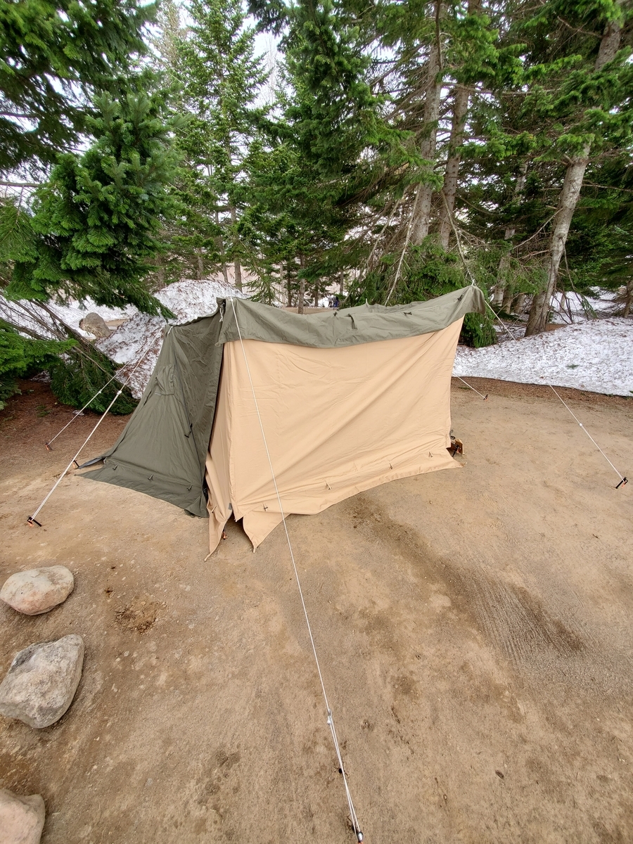 バンドックソロベースexにフロントウォール装着（カーキ×サンド