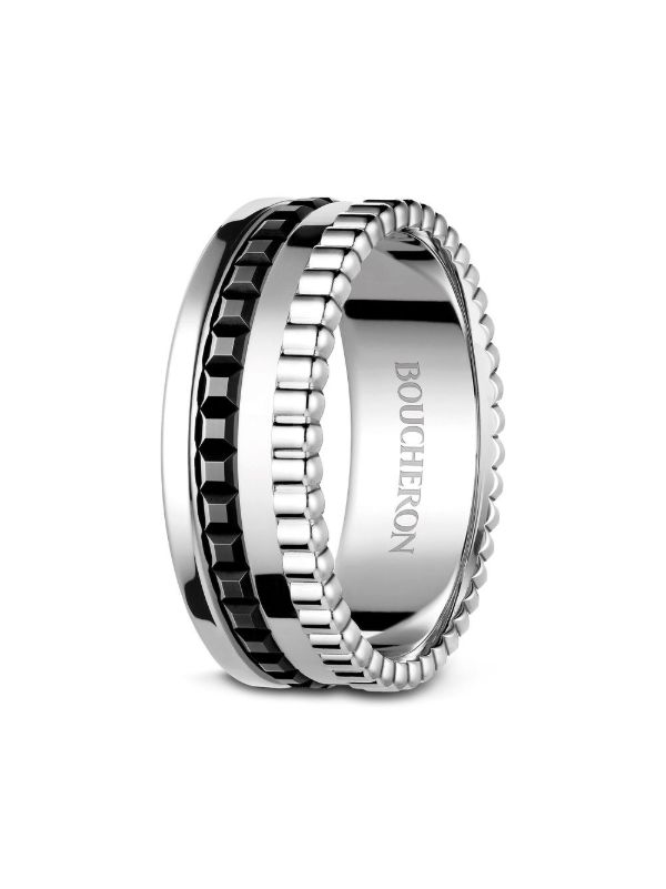 Boucheron キャトル ブラック リング S 18Kホワイトゴールド